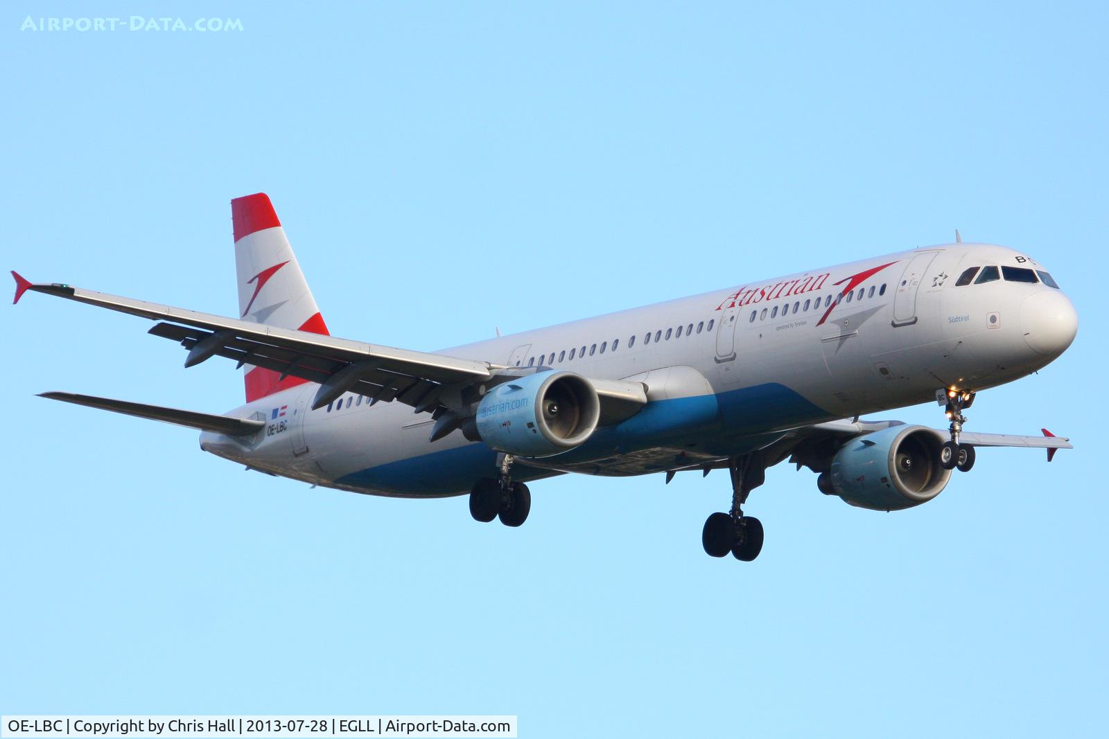 OE-LBC, 1996 Airbus A321-111 C/N 581, Austrian Airlines