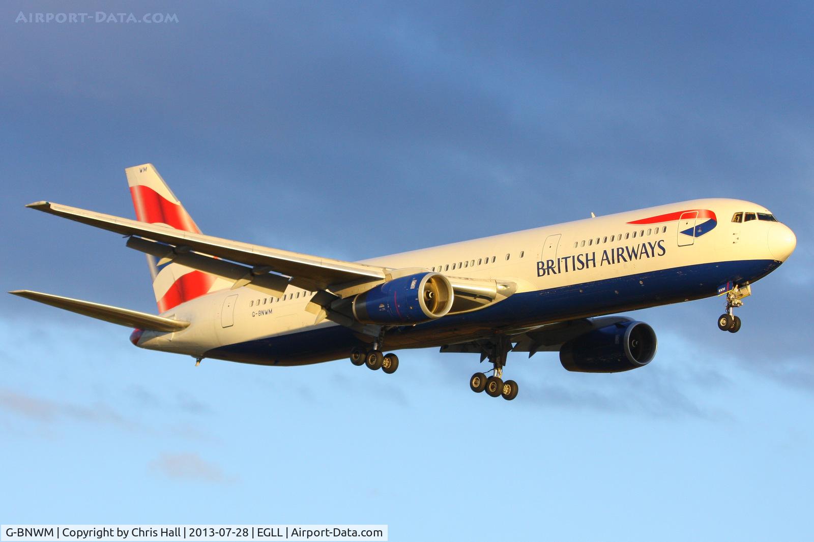 G-BNWM, 1991 Boeing 767-336 C/N 25204, British Airways