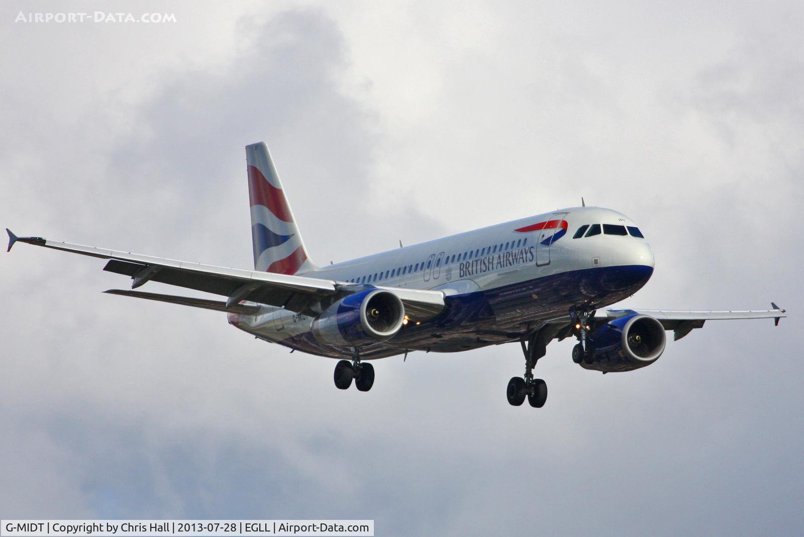 G-MIDT, 2001 Airbus A320-232 C/N 1418, British Airways