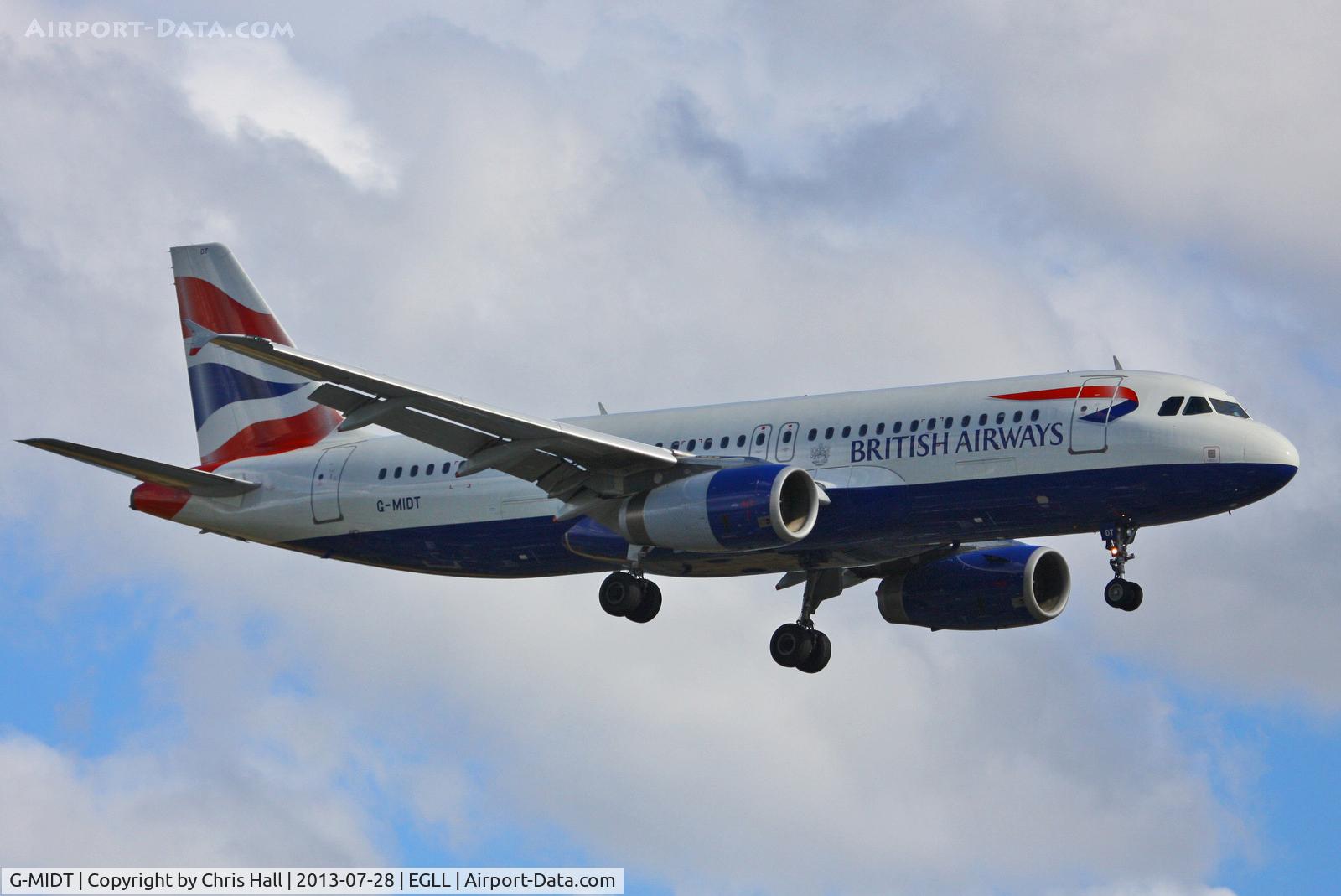 G-MIDT, 2001 Airbus A320-232 C/N 1418, British Airways
