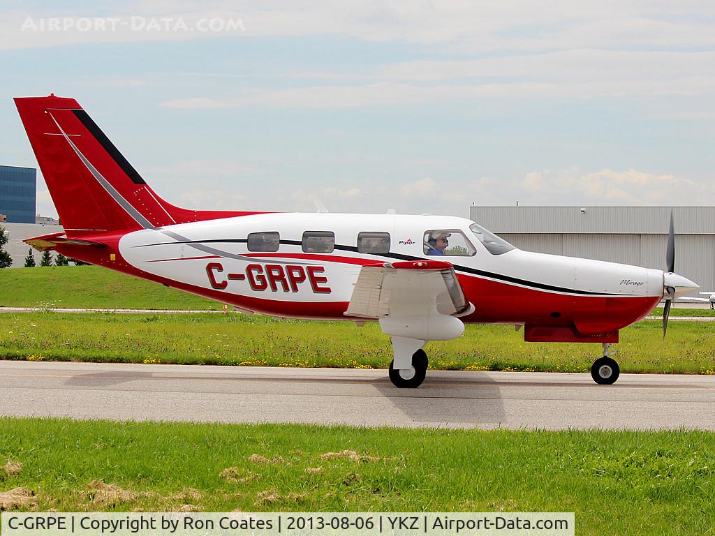 C-GRPE, 2012 Piper PA-46-350P Malibu Mirage C/N 4636564, 2012 Piper PA-46 heading to terminal after landing at Buttonville Airport (YKZ)