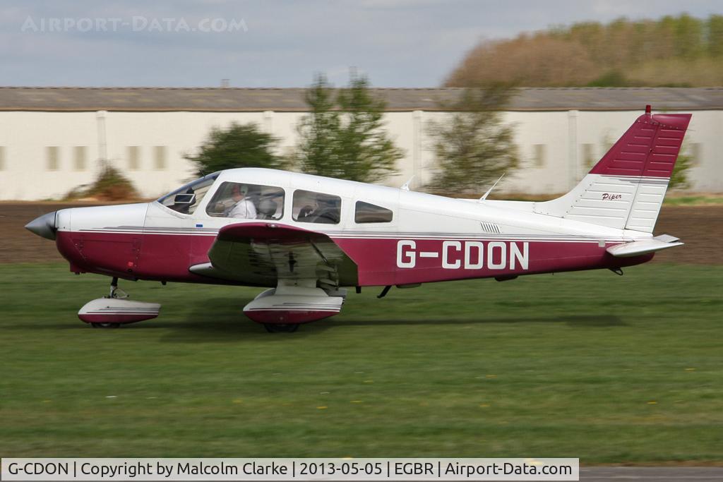G-CDON, 1982 Piper PA-28-161 Cherokee Warrior II C/N 28-8216185, PA-28-161 Warrior II at The May-hem Fly-In, Breighton Airfield, May 2013.