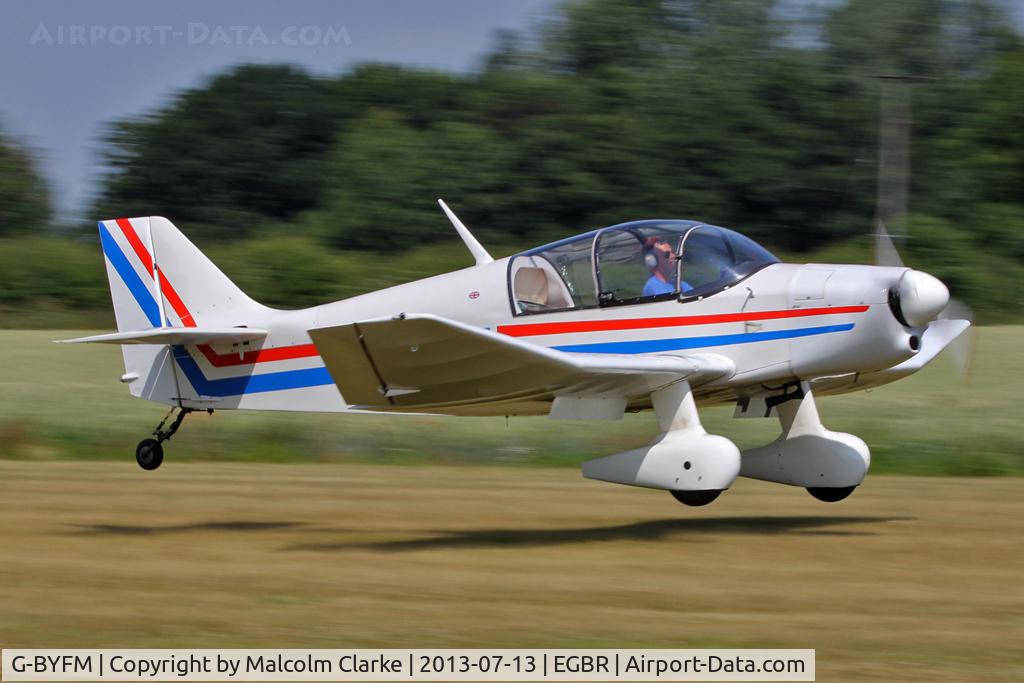 G-BYFM, 2000 Jodel DR-1050 M1 Excellence Replica C/N PFA 304-13237, Jodel DR-1050-M1 at The Real Aeroplane Company's Wings & Wheels Fly-In, Breighton Airfield, July 2013.