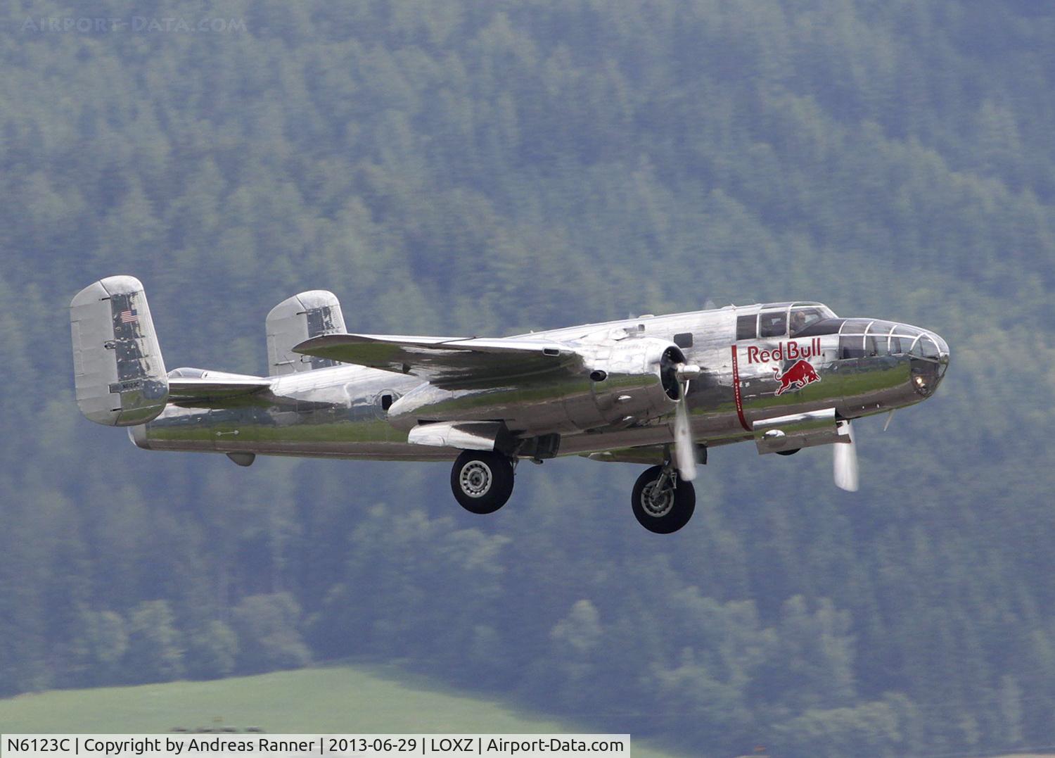 N6123C, 1945 North American B-25J-30-NC Mitchell Mitchell C/N 108-47647, Red Bull B-25