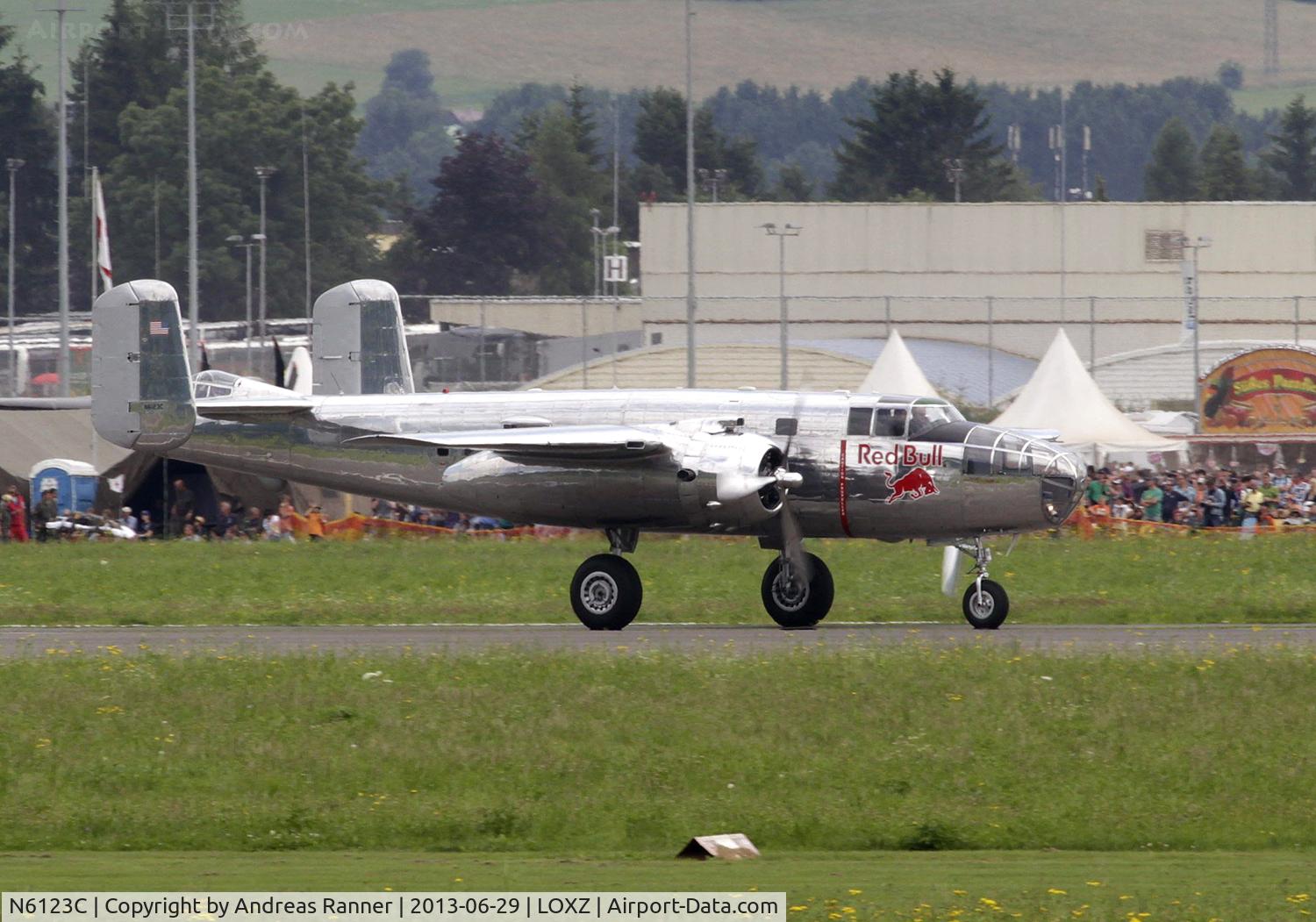 N6123C, 1945 North American B-25J-30-NC Mitchell Mitchell C/N 108-47647, Red Bull B-25
