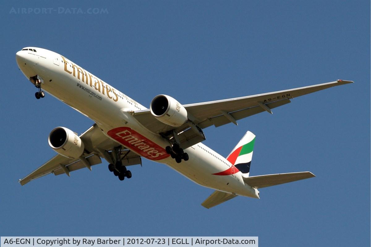 A6-EGN, 2012 Boeing 777-31H/ER C/N 41074, Boeing 777-31HER [41074] (Emirates Airlines) Home~G 23/07/2012