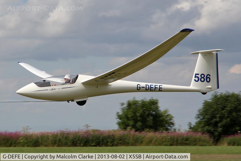 G-DEFE, 1980 Schleicher ASW-20F C/N 20139, Centrair ASW-20F being launched for a cross country flight during The Northern Regional Gliding Competition, Sutton Bank, North Yorks, August 2nd 2013.