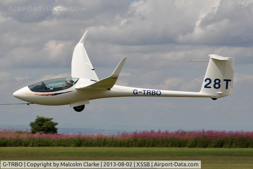 G-TRBO, 2006 Schleicher ASW-28-18E C/N 28743, Schleicher ASW-28-18E being launched for a cross country flight during The Northern Regional Gliding Competition, Sutton Bank, North Yorks, August 2nd 2013.