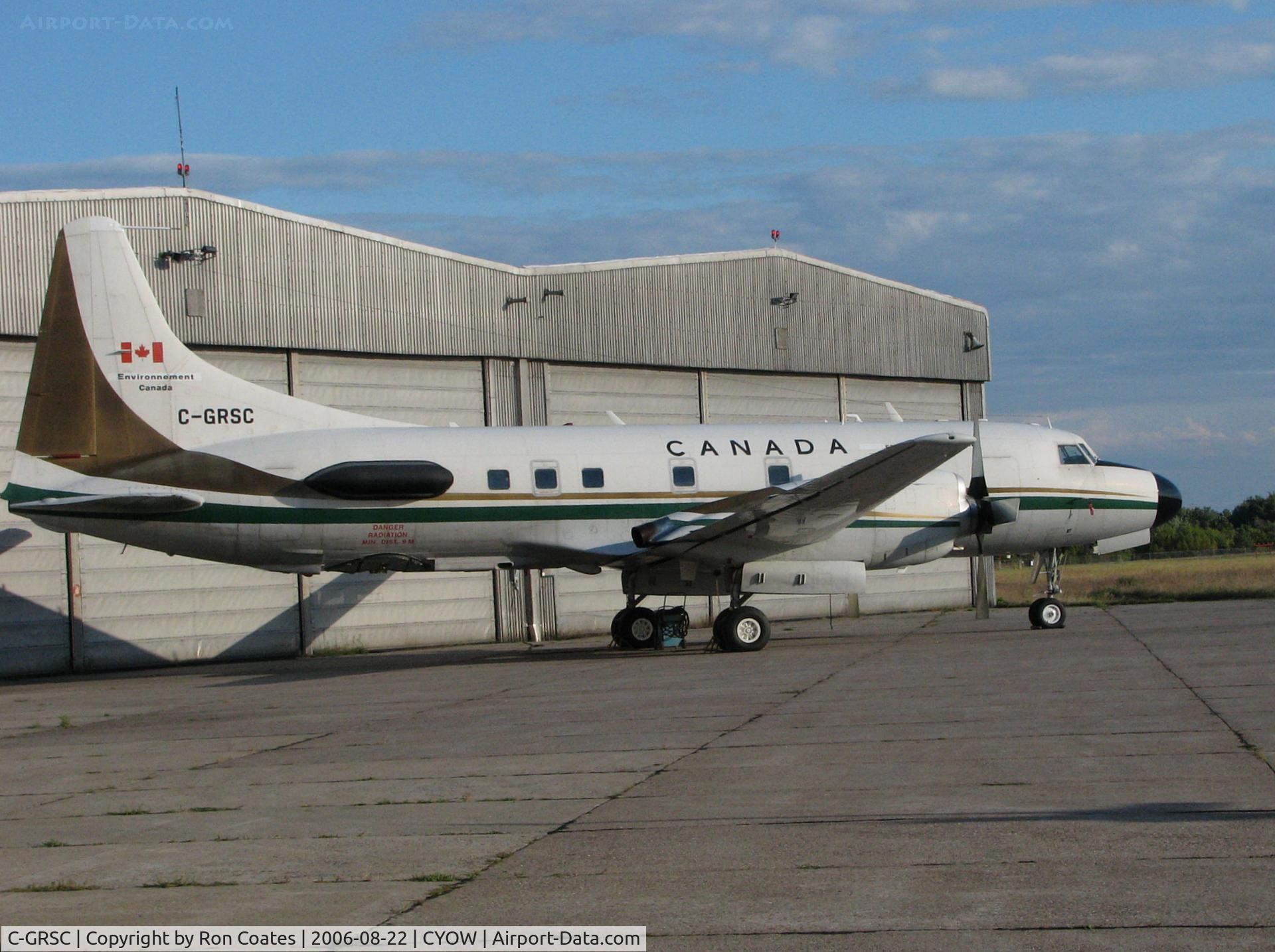 C-GRSC, 1953 Convair CV-580 C/N 72, This Environment Canada 1953 Convair 340 sits in the afternoon sun at Ottawa'a MacDonald-Cartier Int'l Airport (CYOW)