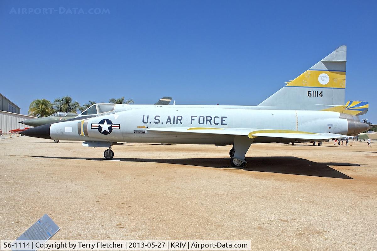 56-1114, 1956 Convair F-102A Delta Dagger C/N 8-10-331, At March Field Air Museum , Riverside , California