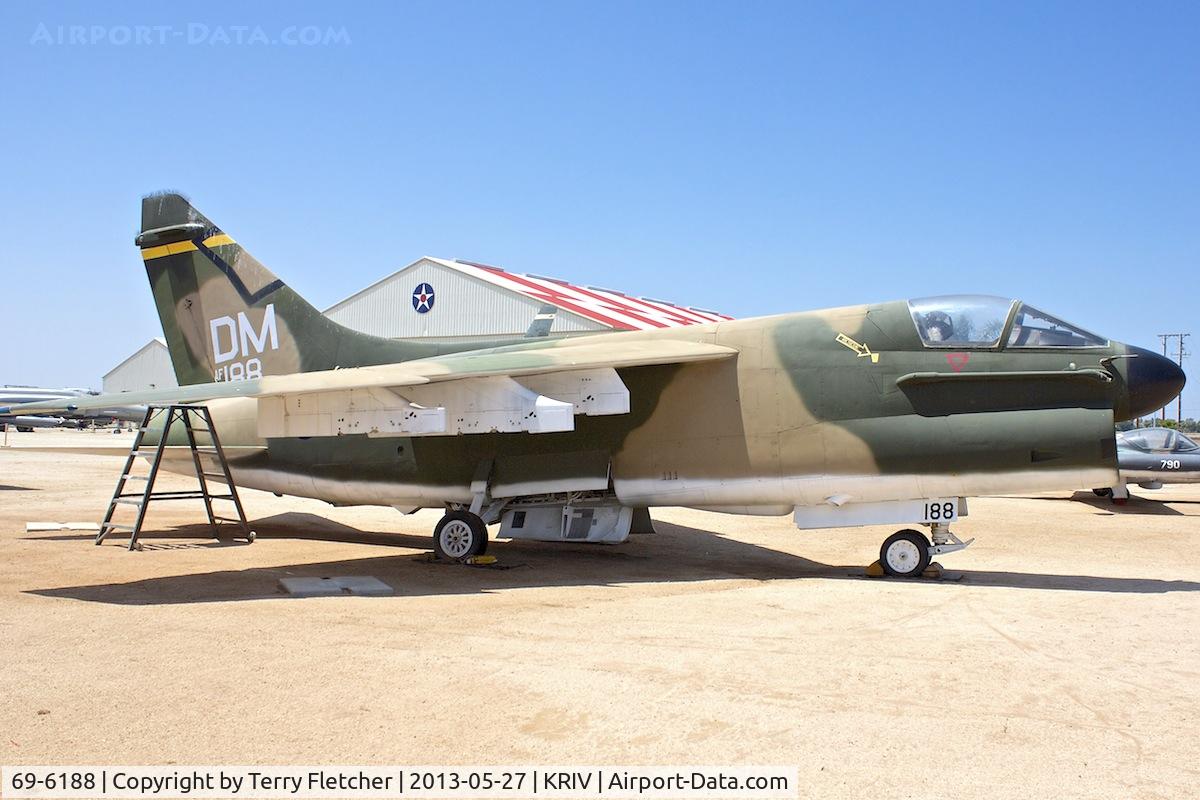 69-6188, 1969 LTV A-7D Corsair II C/N D-018, At March Field Air Museum , Riverside , California