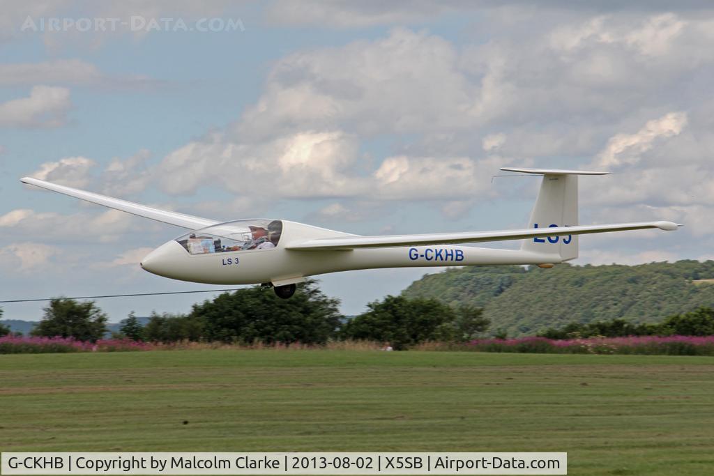 G-CKHB, 1978 Rolladen-Schneider LS-3 C/N 3316, Rolladen-Schneider LS-3 being launched for a cross country flight during The Northern Regional Gliding Competition, Sutton Bank, North Yorks, August 2nd 2013.