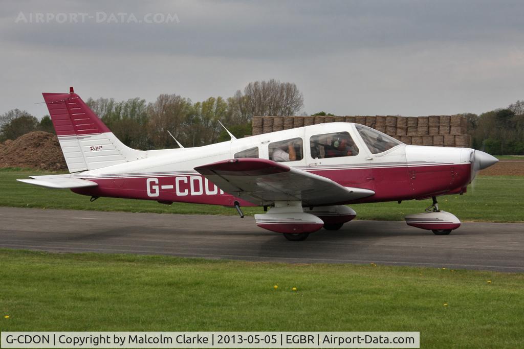 G-CDON, 1982 Piper PA-28-161 Cherokee Warrior II C/N 28-8216185, PA-28-161 Warrior II at The Real Aeroplane Company's May-hem Fly-In, Breighton Airfield, May 2013.