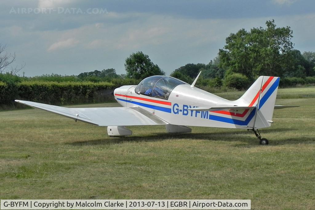 G-BYFM, 2000 Jodel DR-1050 M1 Excellence Replica C/N PFA 304-13237, Jodel DR-1050-M1 at The Real Aeroplane Company's Wings & Wheels Fly-In, Breighton Airfield, July 2013.