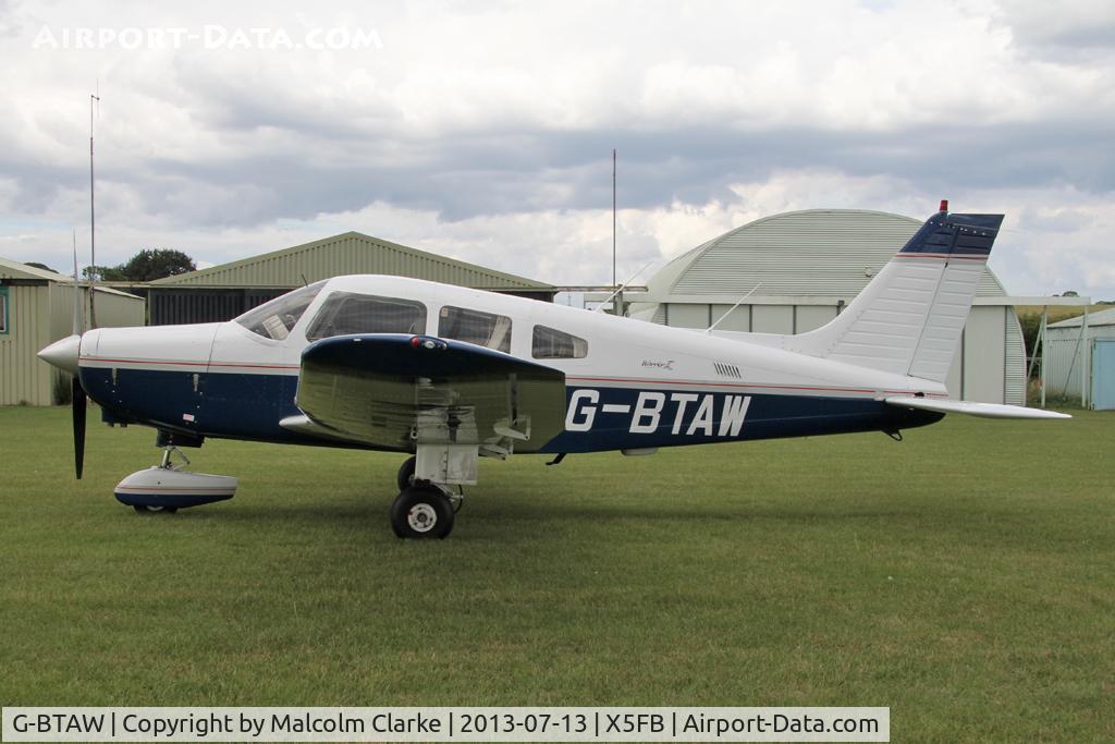 G-BTAW, 1986 Piper PA-28-161 C/N 28-8616031, Piper PA-28-161 Cherokee Warrior II, Fishburn Airfield, July 2013.