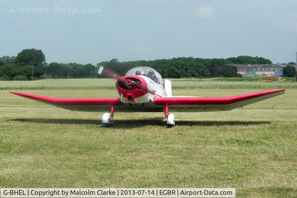 G-BHEL, 1957 SAN Jodel D-117 C/N 735, SAN Jodel D-117 at The Real Aeroplane Company's Wings & Wheels Fly-In, Breighton Airfield, July 2013.