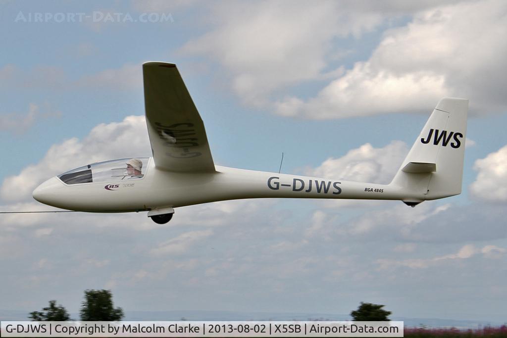 G-DJWS, 1974 Schleicher ASW-15B C/N 15098S, Schleicher ASW-15B being launched for a cross country flight during The Northern Regional Gliding Competition, Sutton Bank, North Yorks, August 2nd 2013.