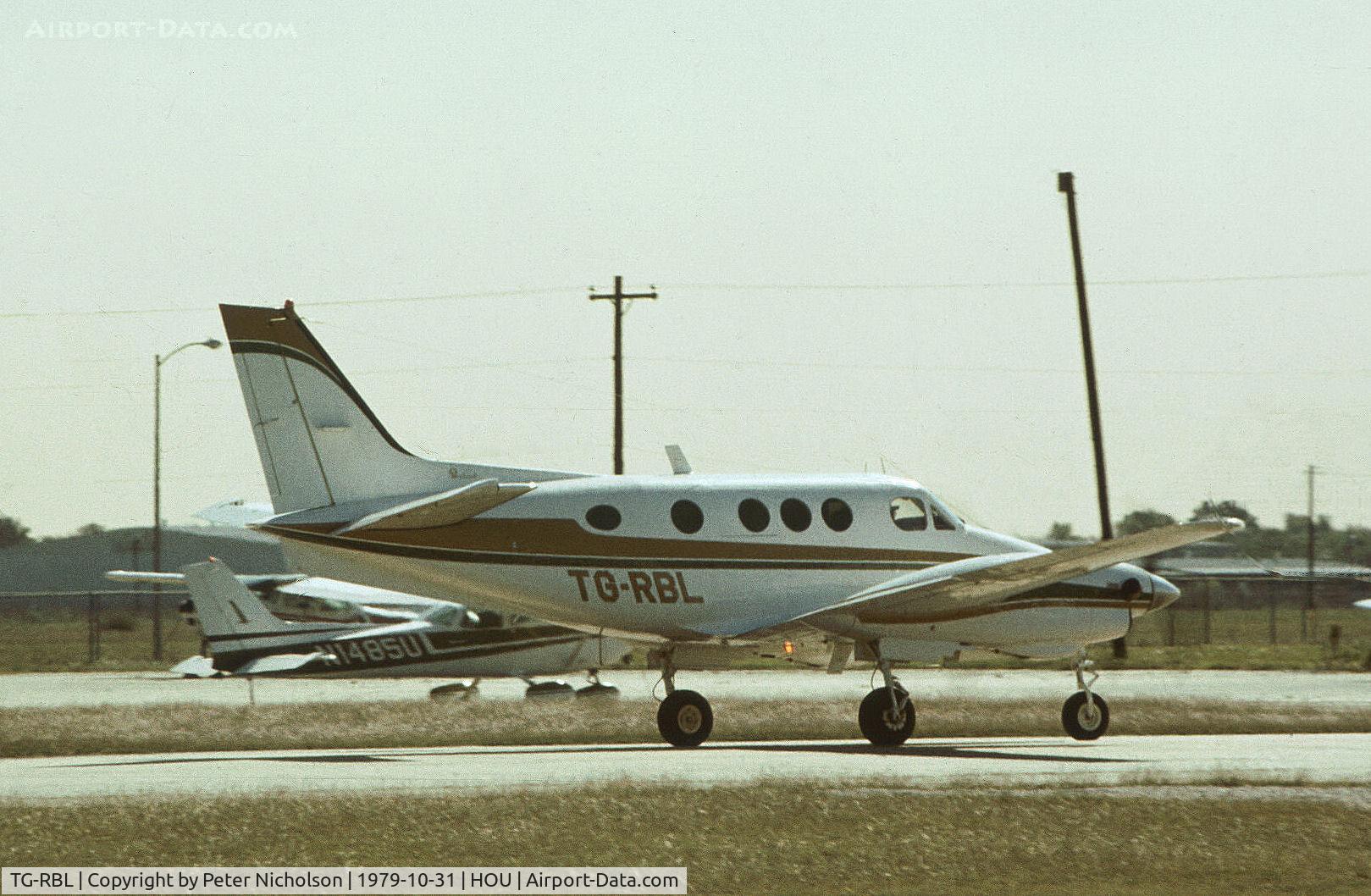 TG-RBL, 1976 Beech C90 King Air C/N LJ-698, Beech C90 King Air as seen at Houston in October 1979.