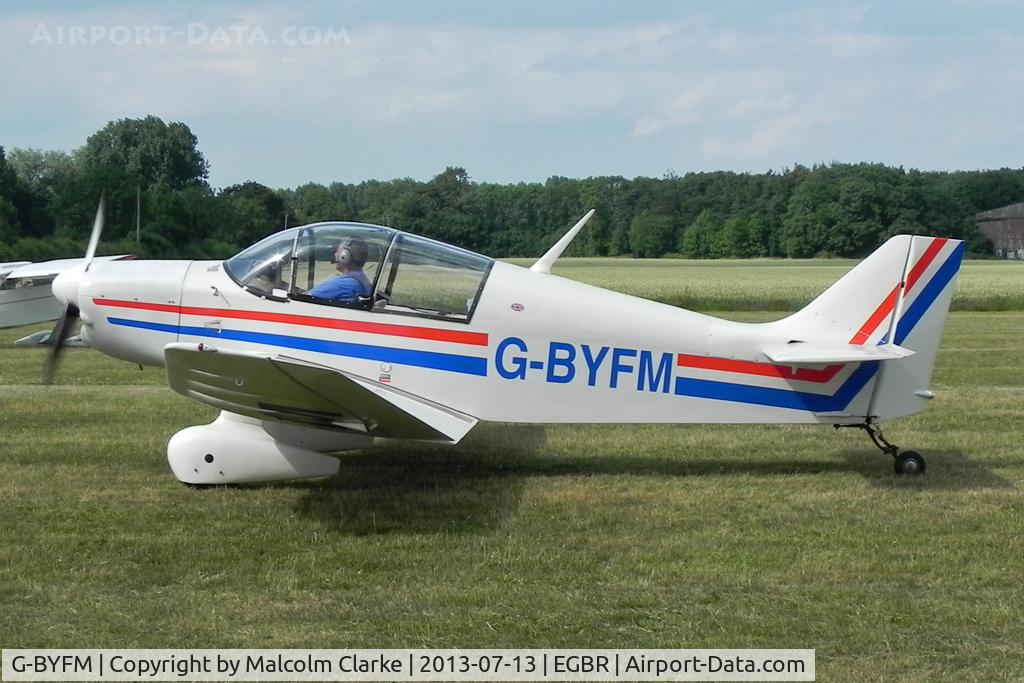 G-BYFM, 2000 Jodel DR-1050 M1 Excellence Replica C/N PFA 304-13237, Jodel DR-1050-M1 at The Real Aeroplane Company's Wings & Wheels Fly-In, Breighton Airfield, July 2013.