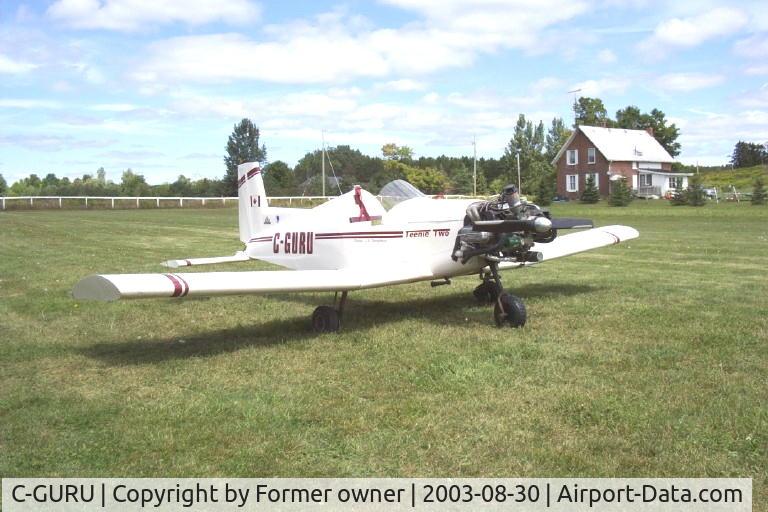 C-GURU, 1974 Parker Teenie Two C/N 5 10713, Aircraft was seriously damaged after forced landing from a failed Vertex magneto.
The airframe has been rendered for parts and is no longer airworthy
