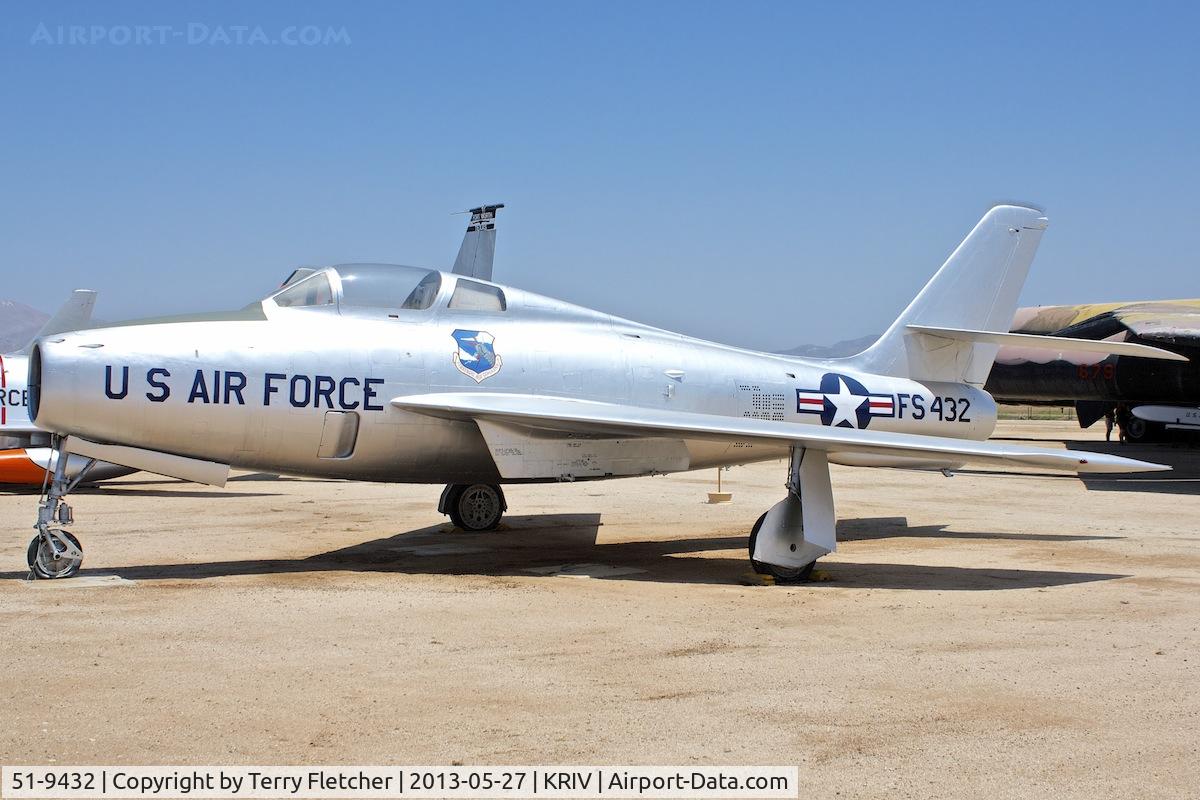 51-9432, 1951 General Motors F-84F Thunderstreak C/N Not found 51-9432, At March Field Air Museum , Riverside , California