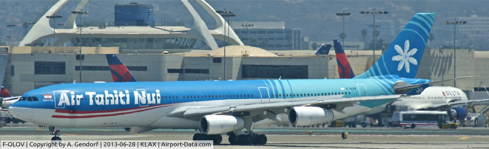 F-OLOV, 2005 Airbus A340-313 C/N 668, Air Tahiti Nui, seen here speeding up at Los Angeles Int´l(KLAX), for Take Off