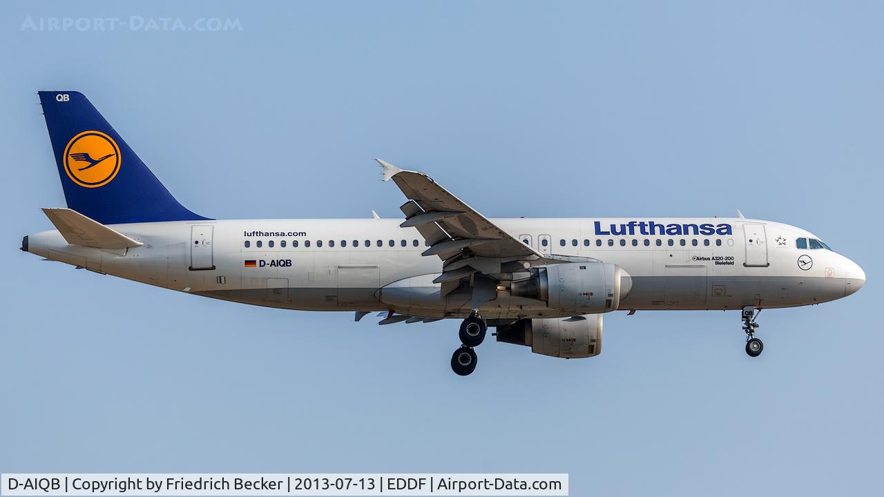 D-AIQB, 1991 Airbus A320-211 C/N 0200, on final at Frankfurt
