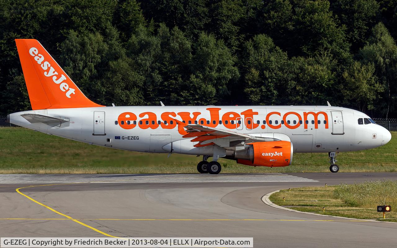 G-EZEG, 2004 Airbus A319-111 C/N 2181, departure ia RW24
