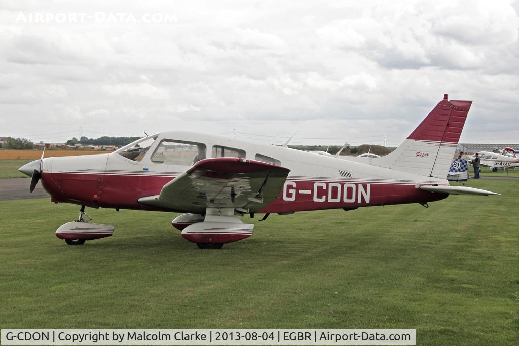 G-CDON, 1982 Piper PA-28-161 Cherokee Warrior II C/N 28-8216185, aPiper PA-28-161 Cherokee Warrior II at The Summer Madness Fly-In. The Real Aeroplane Company, Breighton Airfield, August 2013.
