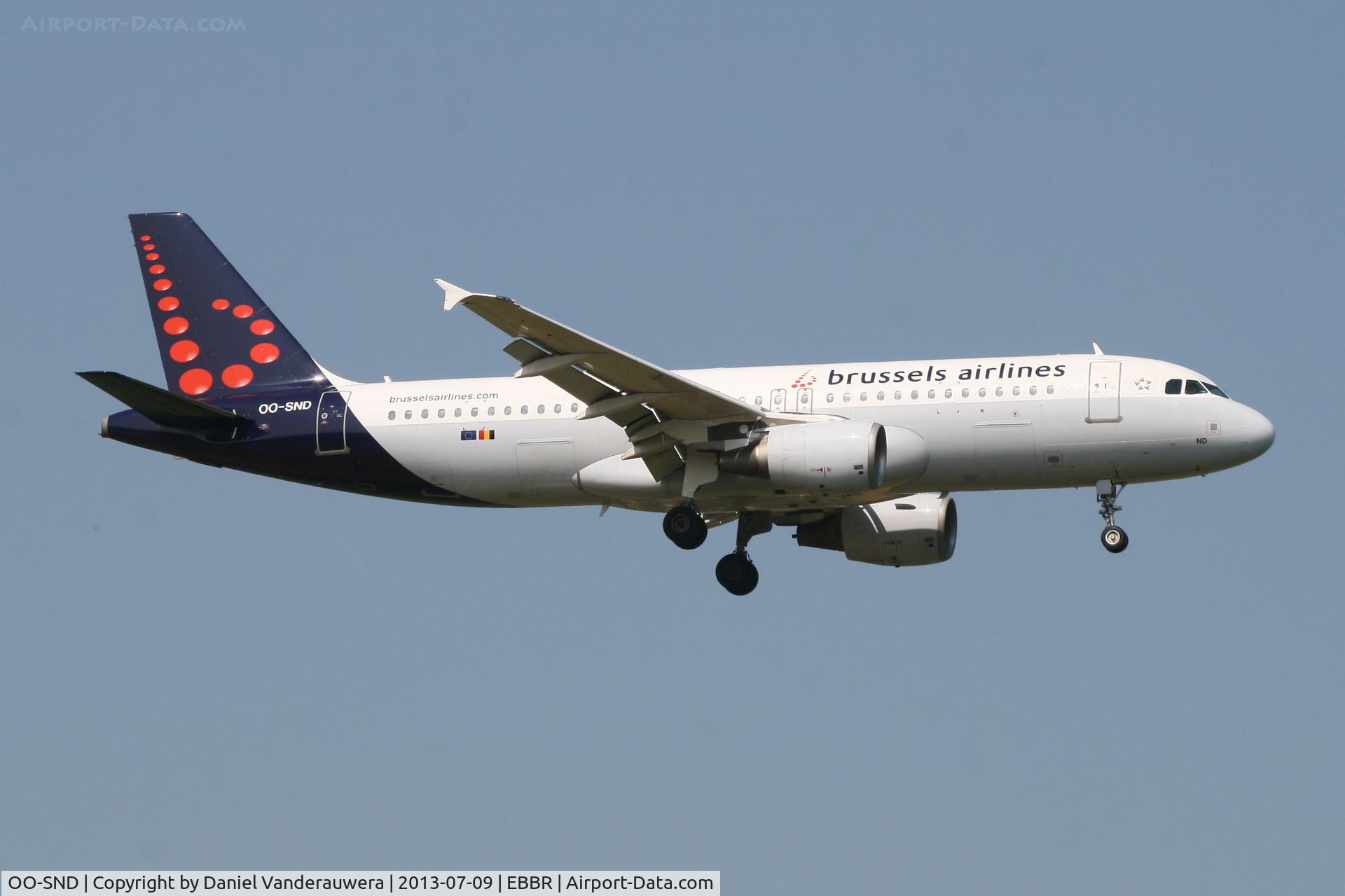 OO-SND, 2002 Airbus A320-214 C/N 1838, Arrival of flight SN3696 to RWY 02