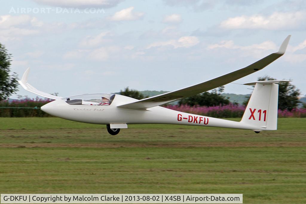 G-DKFU, 2003 Schempp-Hirth Ventus 2cT C/N 114, Schempp-Hirth Ventus 2CT being launched for a cross country flight during The Northern Regional Gliding Competition, Sutton Bank, North Yorks, August 2nd 2013.