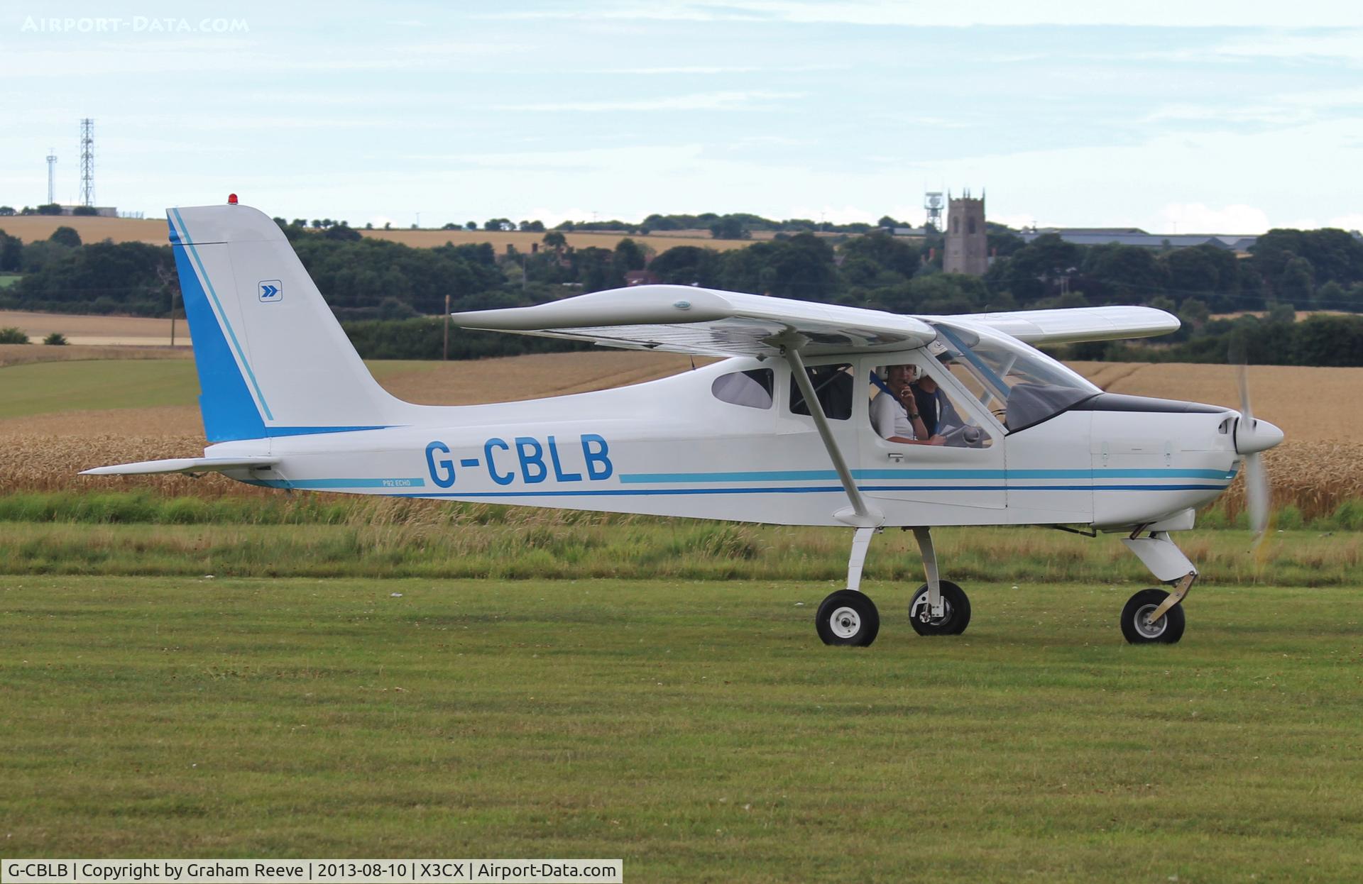 G-CBLB, 2002 Tecnam P-92EM Echo C/N PFA 318-13770, Just landed.