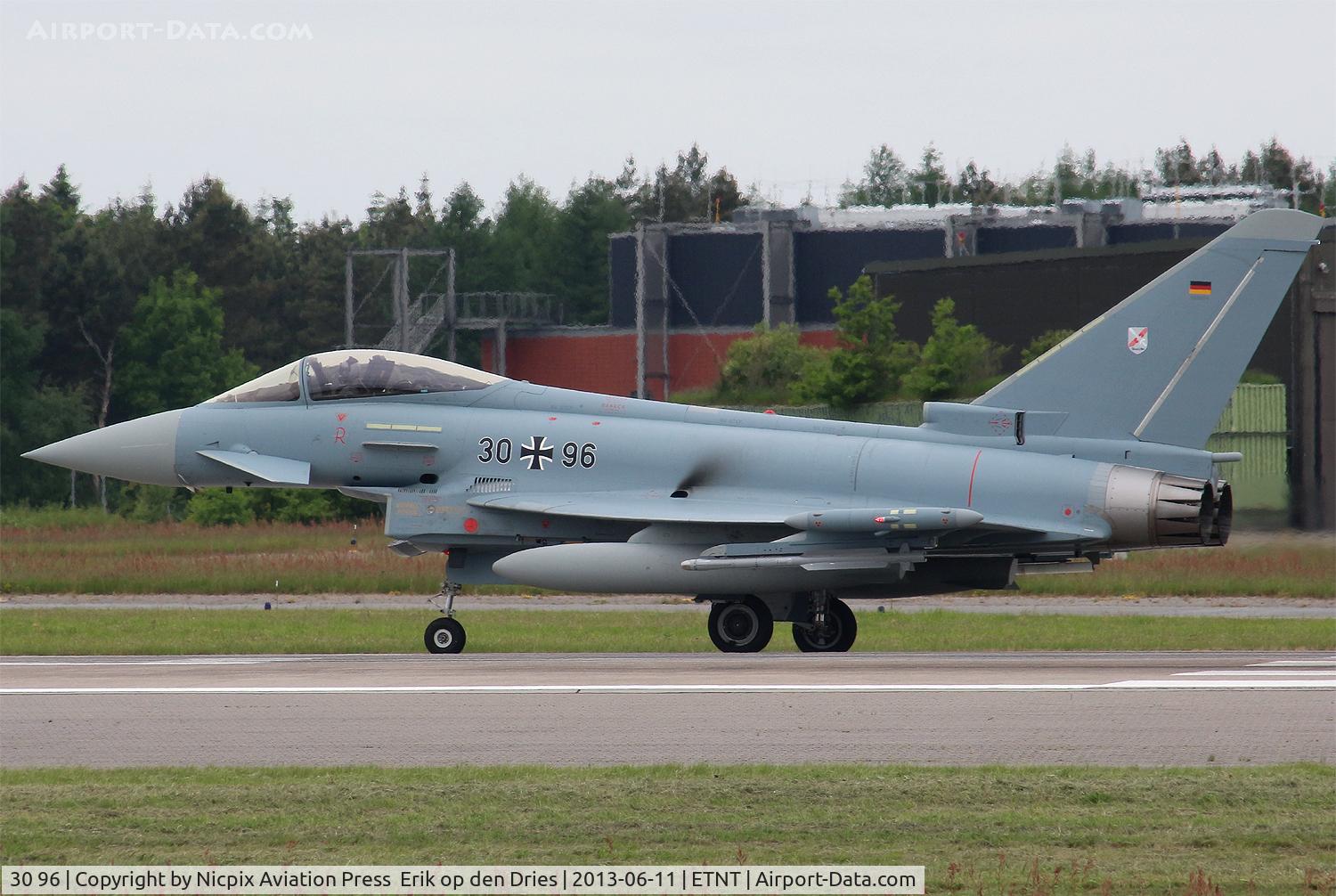 30 96, Eurofighter EF-2000 Typhoon S C/N GS074, Eurofighter 3096 is based at Wittmund AB and carries the red R badge as well as the Fighterwing-31 badge.