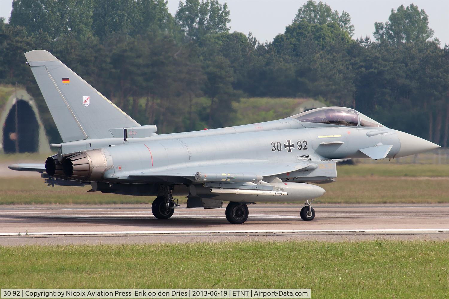 30 92, Eurofighter EF-2000 Typhoon S C/N GS071, 3092 seen here on the runway of Wittmund AB