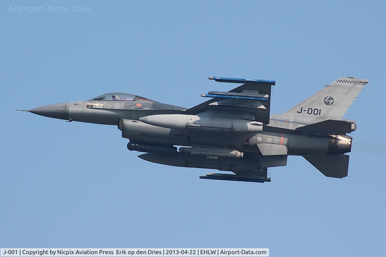 J-001, Fokker F-16AM Fighting Falcon C/N 6D-157, J-001 seen here during take off for another Frisian Flag 2013 mission.