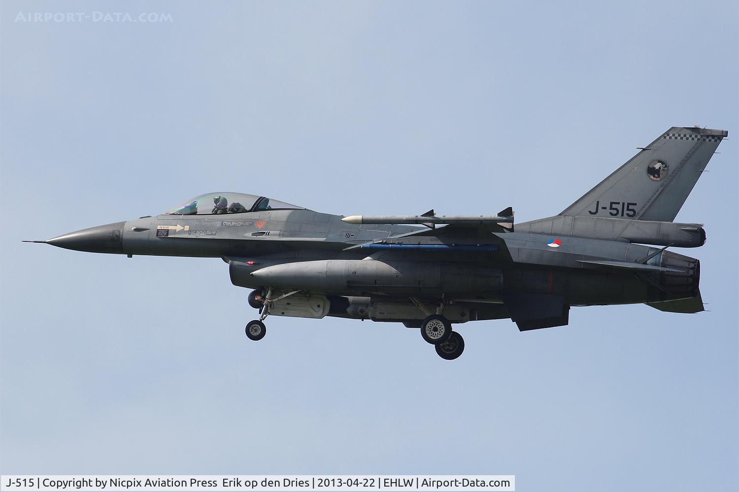 J-515, Fokker F-16AM Fighting Falcon C/N 6D-154, 311 sqn F-16AM recovering into runway 24