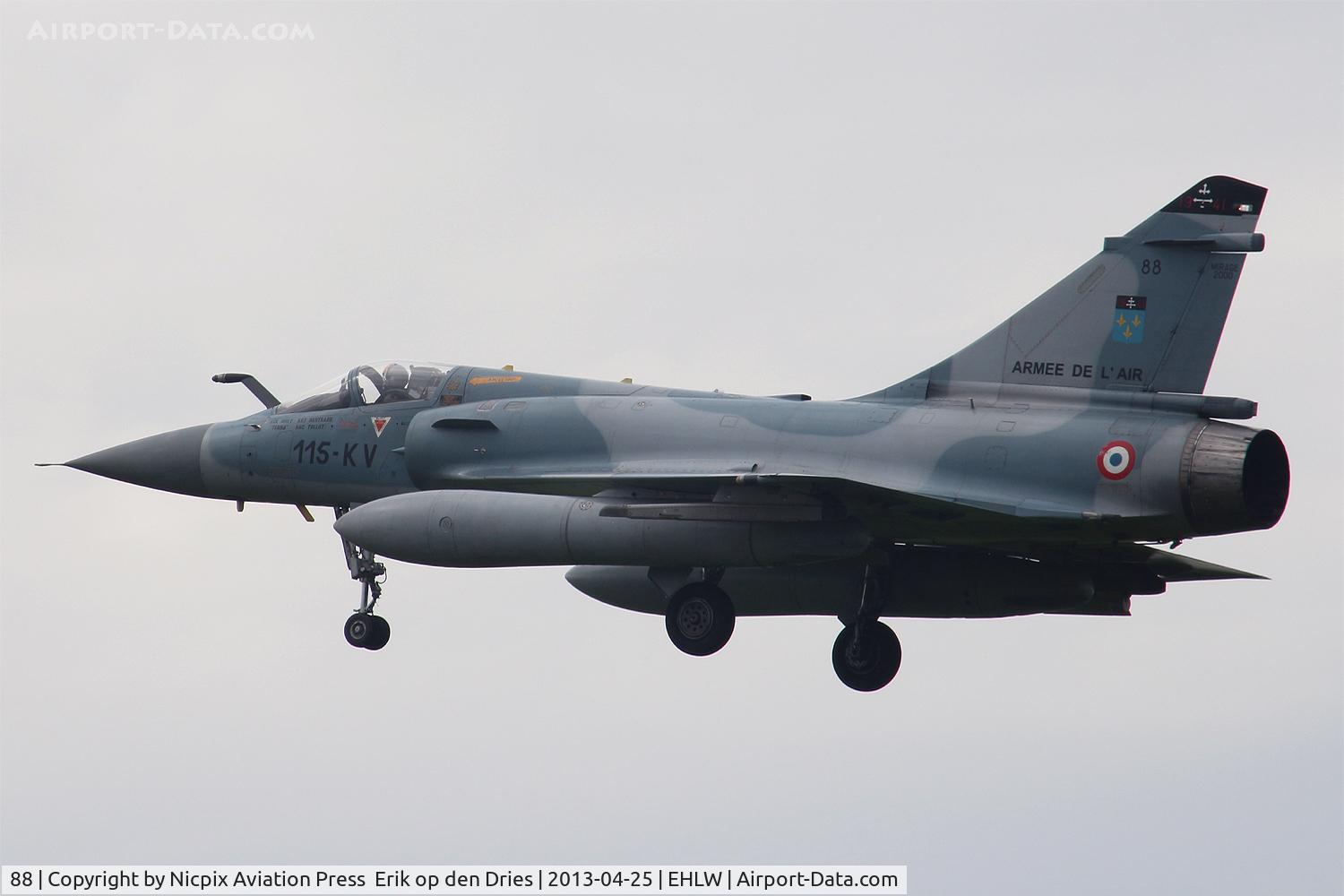 88, Dassault Mirage 2000C C/N 340, 88 seen here recovering into Leeuwarden AB after a Frisian Flag 2013 mission