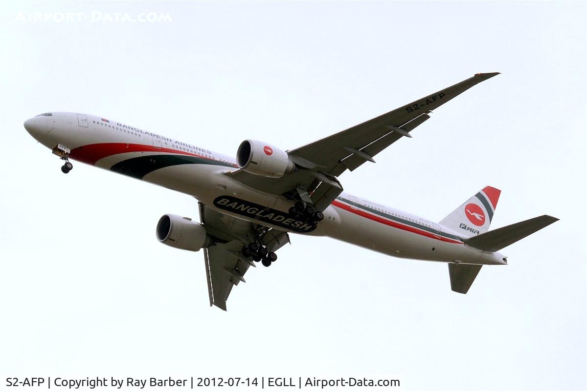 S2-AFP, 2011 Boeing 777-3E9/ER C/N 40123, Boeing 777-3E9ER [40123] (Biman Bangladesh Airlines) Home~G 14/07/2012. On approach 27R.