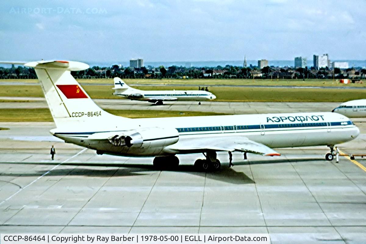 CCCP-86464, 1976 Ilyushin Il-62M C/N 4624151, Ilyushin Il-62M [4624151] (Aeroflot) Heathrow~G 00/05/1978. Date approximate. Image taken from a slide.