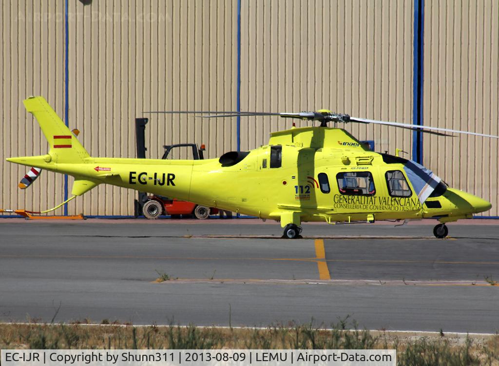 EC-IJR, 2002 Agusta A-109E Power C/N 11137, Parked in front of Inaer hangars @ LEMU Ramp...