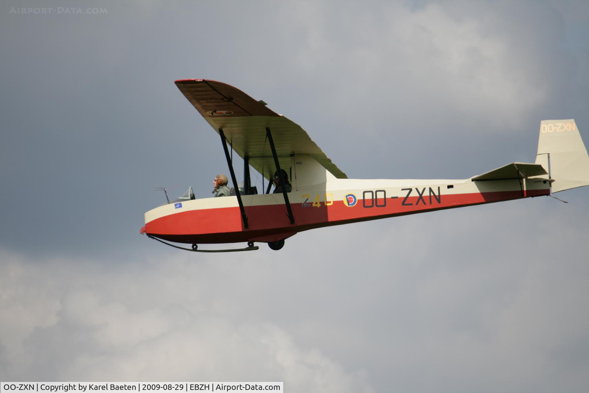 OO-ZXN, 1959 Slingsby T-31B Cadet TX.3 C/N 1179, on approach @EBZH