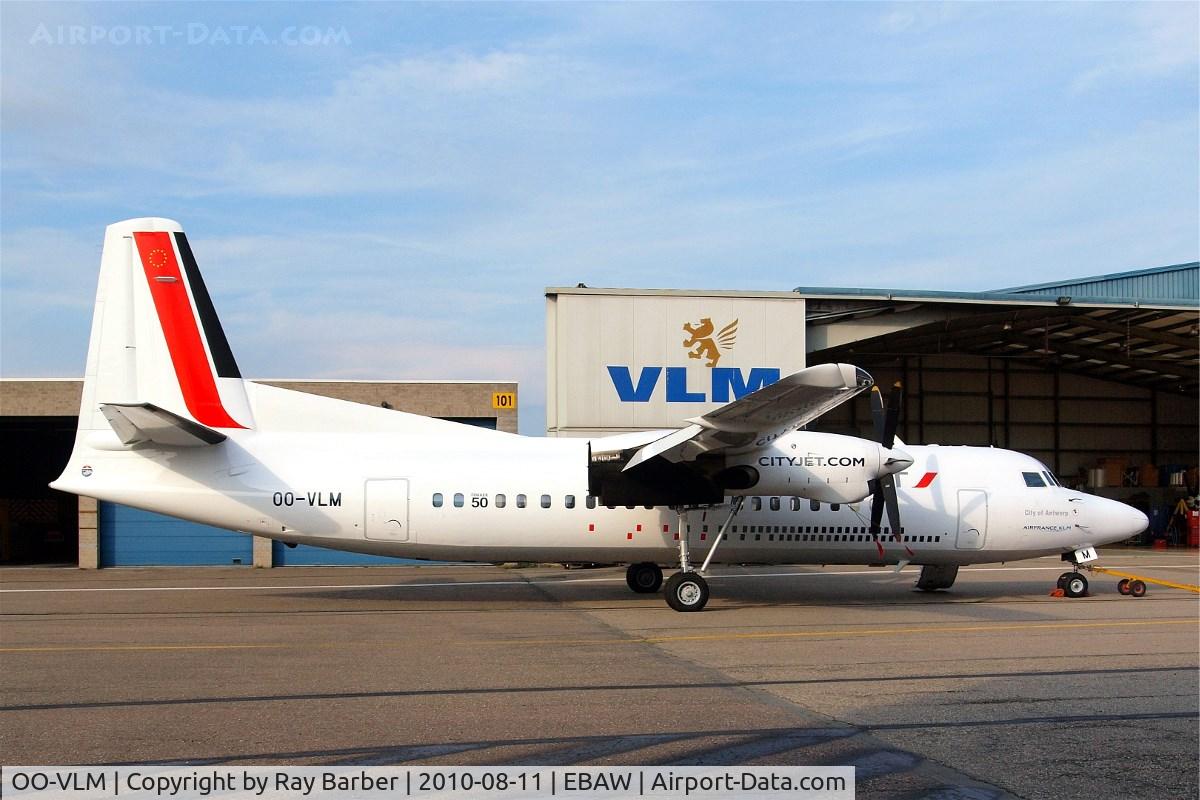 OO-VLM, 1988 Fokker 50 C/N 20135, Fokker F-50 [20135] (Cityjet) Antwerp-Deurne~OO 11/08/2010. Seen parked up at its home base.