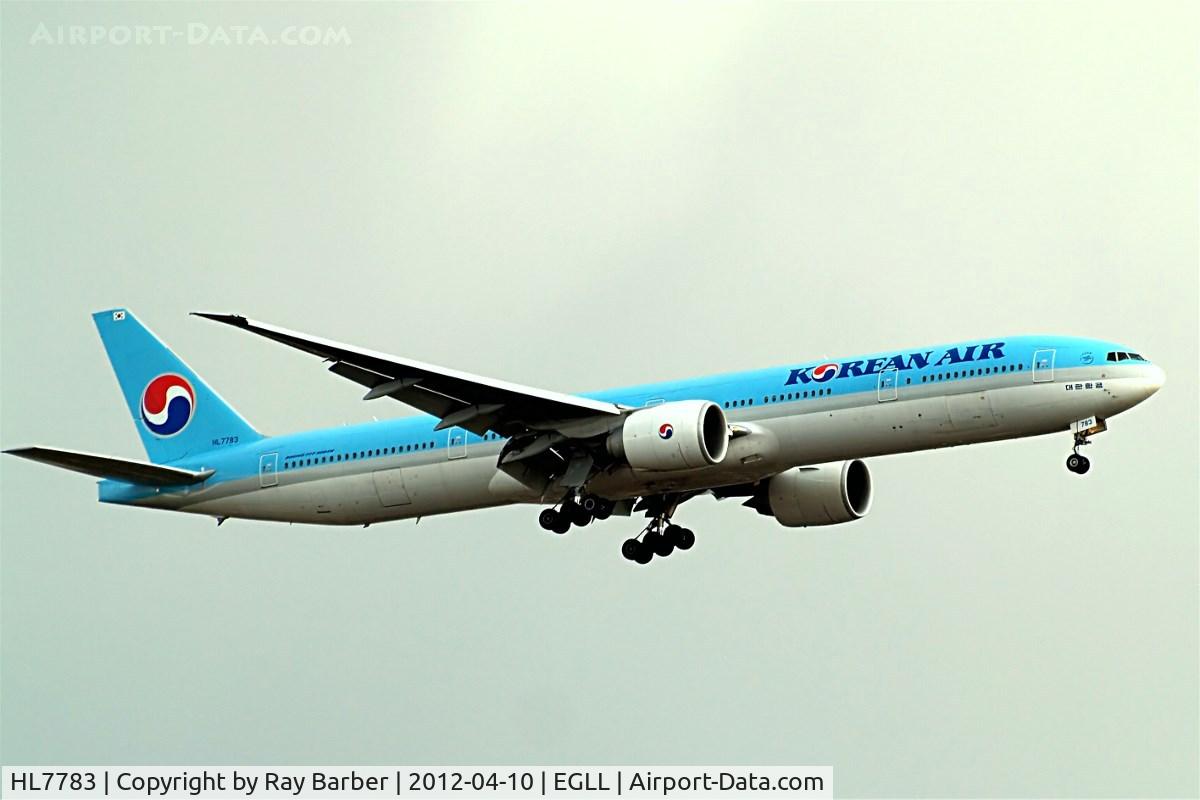 HL7783, 2009 Boeing 777-3B5/ER C/N 37644, Boeing 777-3B5ER [37644] (Korean Air) Home~G 10/04/2012. On approach 27L.