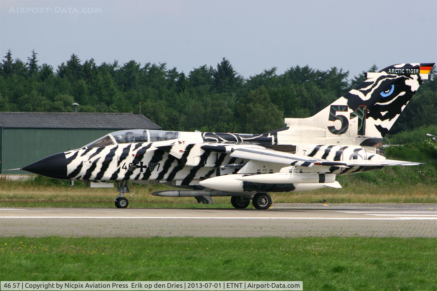 46 57, Panavia Tornado ECR C/N 906/GS290/4357, Arctig Tiger 4657 was a participant in the Wittmund Open House 2013
