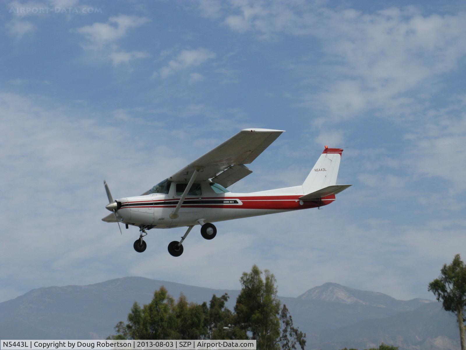N5443L, 1980 Cessna 152 C/N 15284315, 1980 Cessna 152, Lycoming O-235 115 Hp, on final Rwy 22