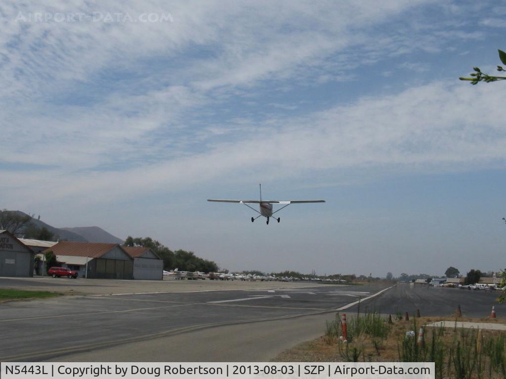 N5443L, 1980 Cessna 152 C/N 15284315, 1980 Cessna 152, Lycoming O-235 115 Hp, landing Rwy 22