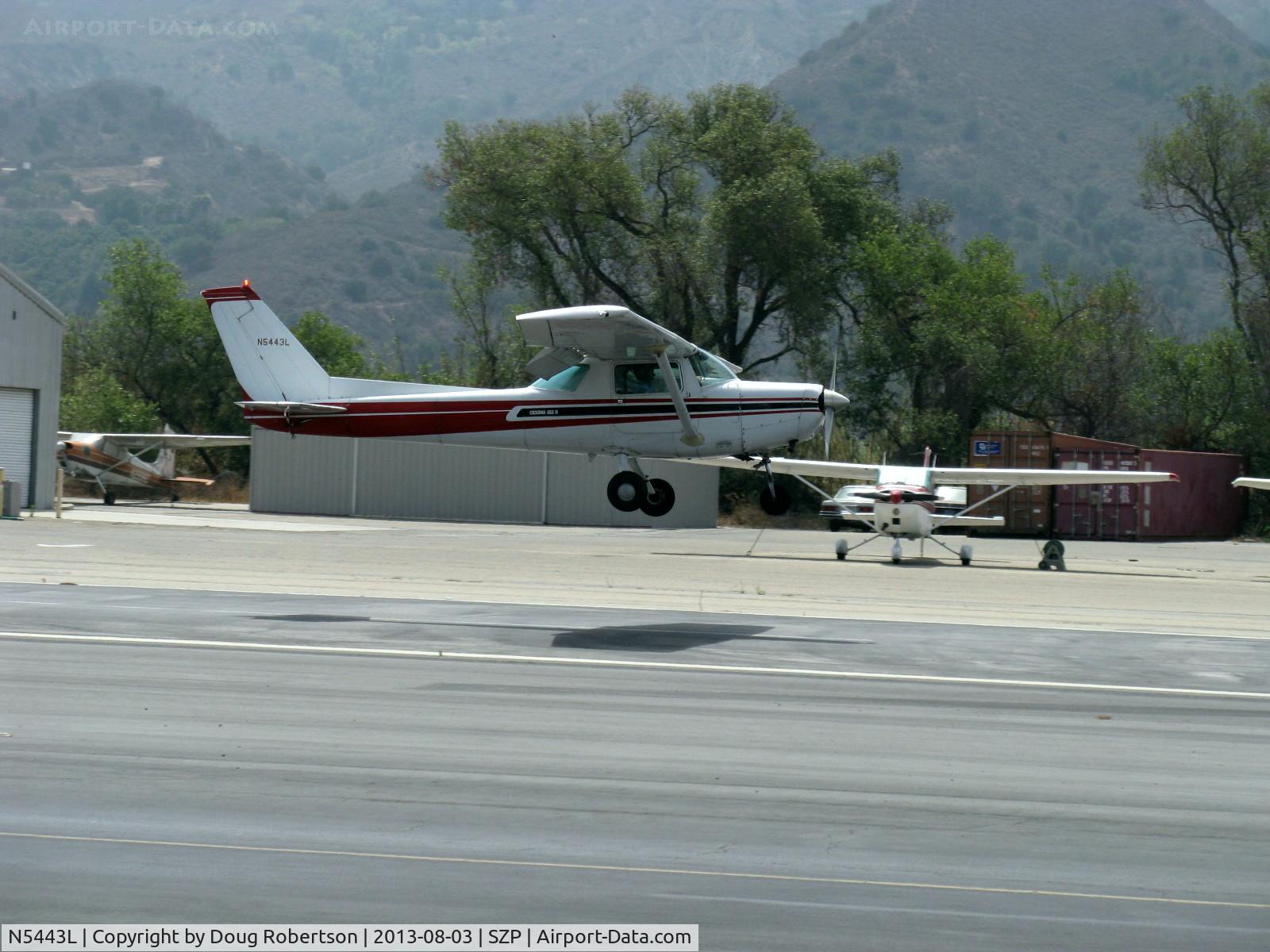 N5443L, 1980 Cessna 152 C/N 15284315, 1980 Cessna 152, Lycoming O-235 115 Hp, landing Rwy 22