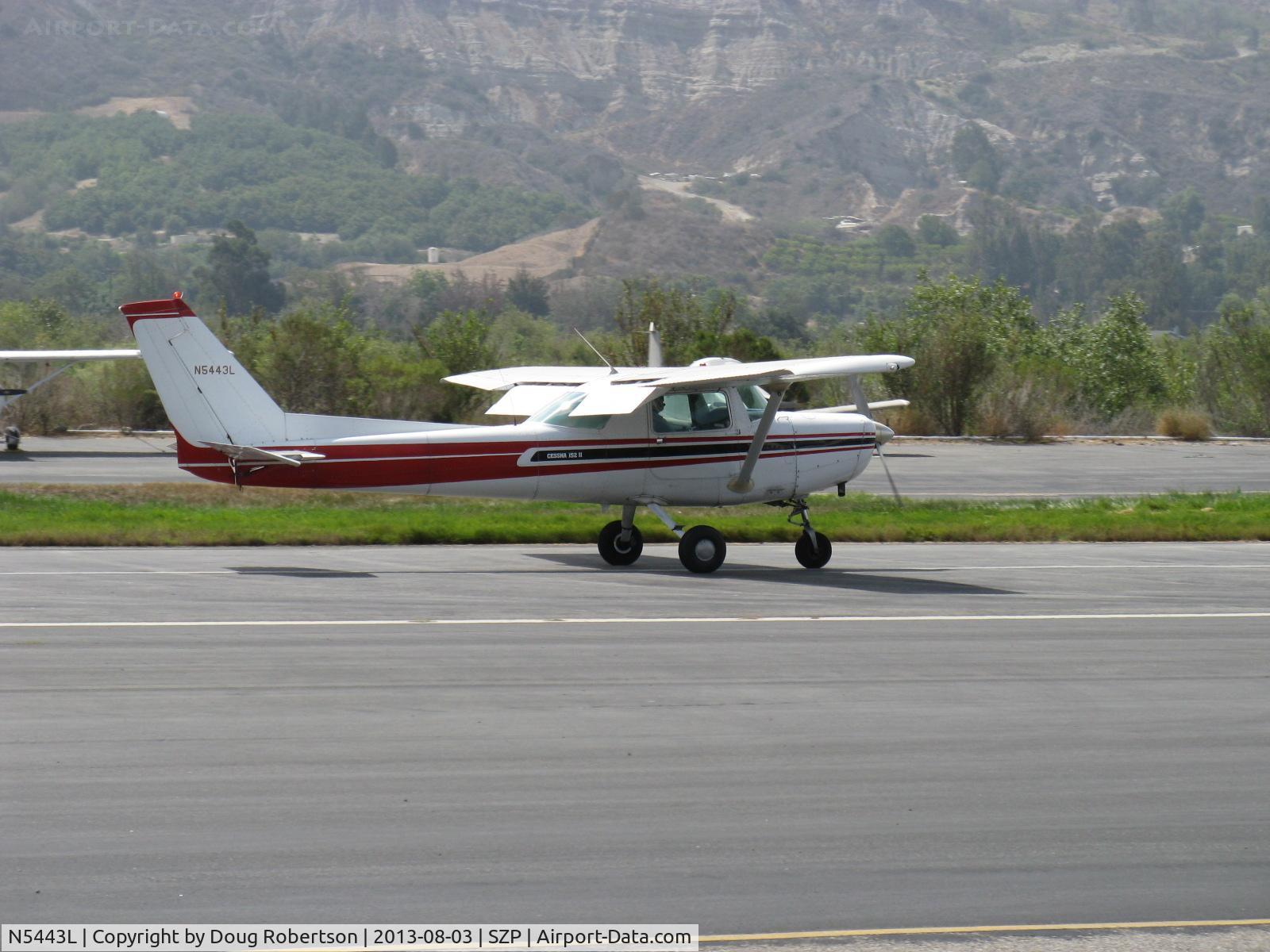 N5443L, 1980 Cessna 152 C/N 15284315, 1980 Cessna 152, Lycoming O-235 115 Hp, landing roll Rwy 22