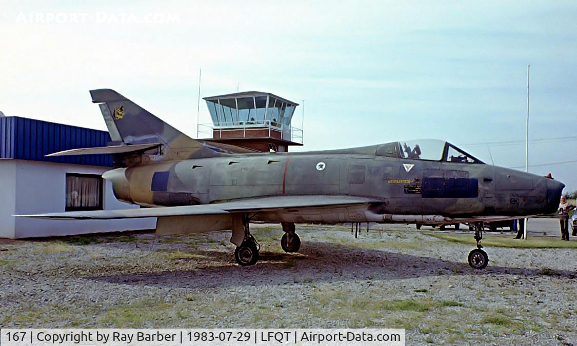 167, Dassault Super Mystere B.2 C/N 167, Dassault Super Mystere B2 [167] (Institute Aeronautique Amaury de la Grange) Merville-Calonne~F 29/07/1983. 12-YD blanked out.