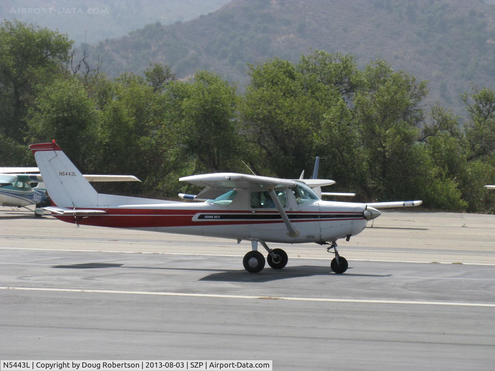 N5443L, 1980 Cessna 152 C/N 15284315, 1980 Cessna 152, Lycoming O-235 115 Hp, landing roll Rwy 22